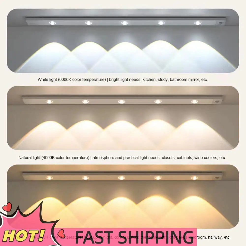 

Беспроводной светильник под шкафом, 3-цветный светильник под столешницей с регулируемой яркостью и затемнением, 4 лампы с бусинами для гардероба, шкафа