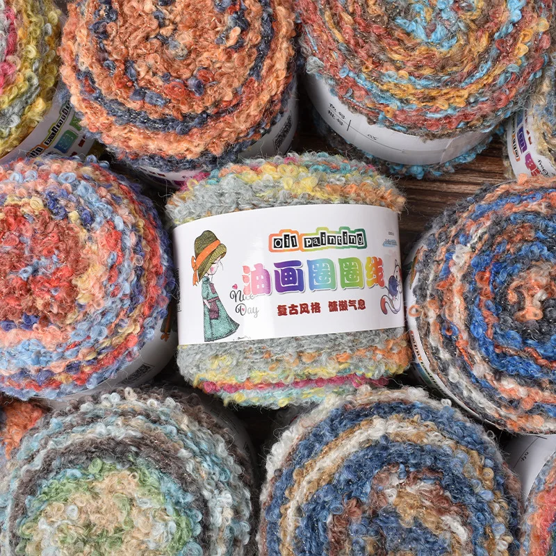 100 جرام النفط اللوحة غزل الصوف للحياكة اليدوية الاكريليك حلقة غزل الكروشيه لانا ل متماسكة سترة بطانية معطف قبعة وشاح خط