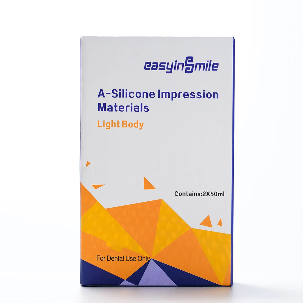 مادة انطباع الأسنان VPS ضوء الجسم مجموعة الجسم العادي 2Cartridgesx50ml ل الانطباعات الدقيقة التيجان جسر Easyinsmile