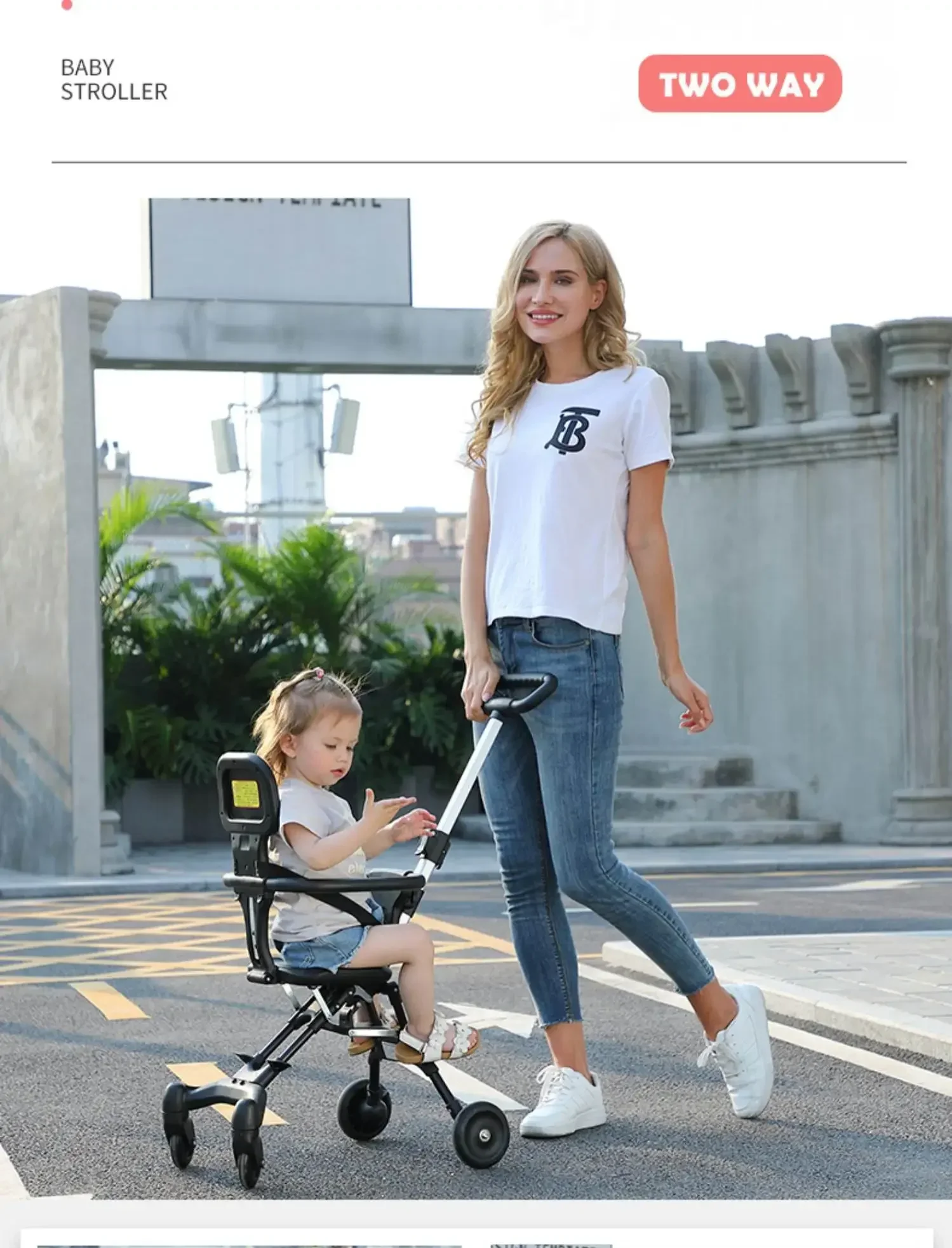 Good quality Baby stroller child Shopping Car Travelling tricycle easy control lightweight folded Pushchair 5 month-5 years old