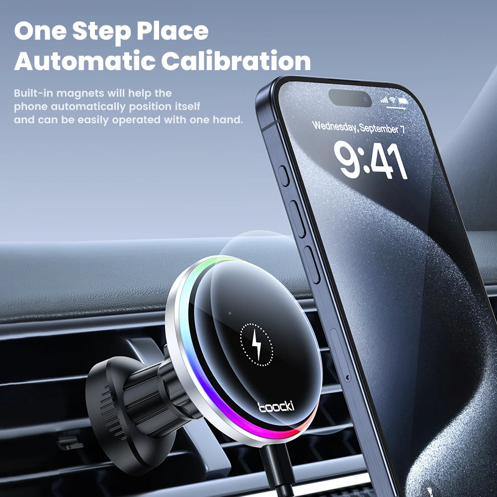 Toocki Car Magnetic Phone Holder Vehicle Dashboard Mount Mobile Phone Holder Strong Adhesive Magnetic Car Mount