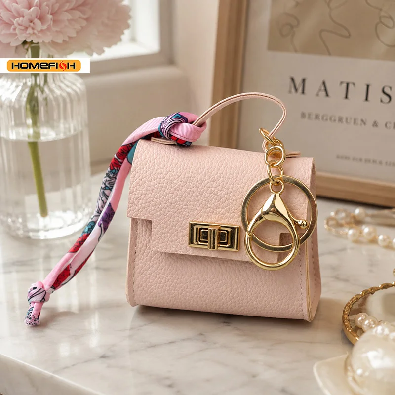 HOMEFISH Mini Bolso Cuadrado de Cuero, Colgante de Lujo, Lindo Llavero, Monedero Creativo, Accesorios de Moda para Decoración de Bolsos