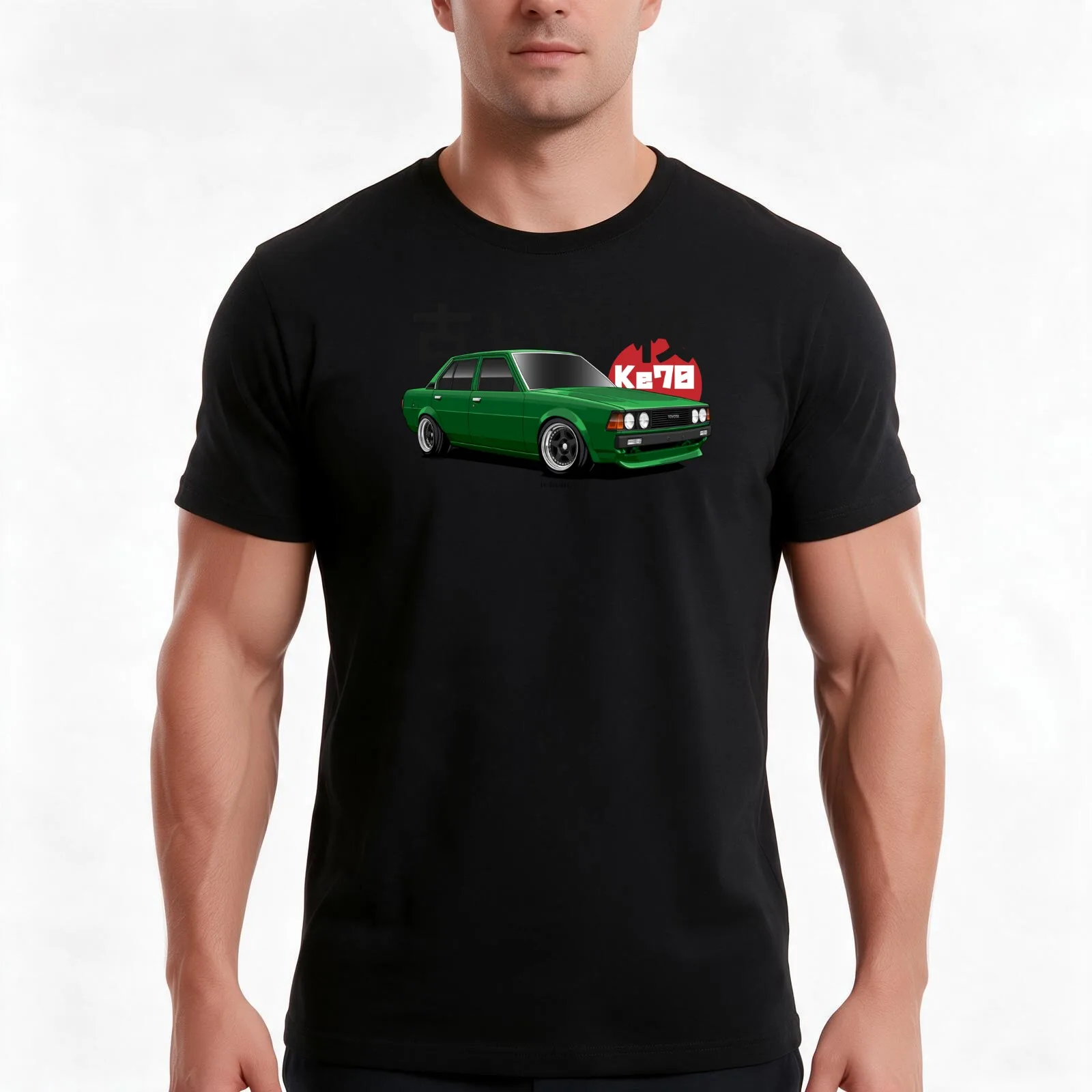 Corolla Ke70 T-Shirt, Summer Casual Cotton Tee, Oversized Streetwear Tops, Vintage Graphic Print, Loose Fit Short Sleeve