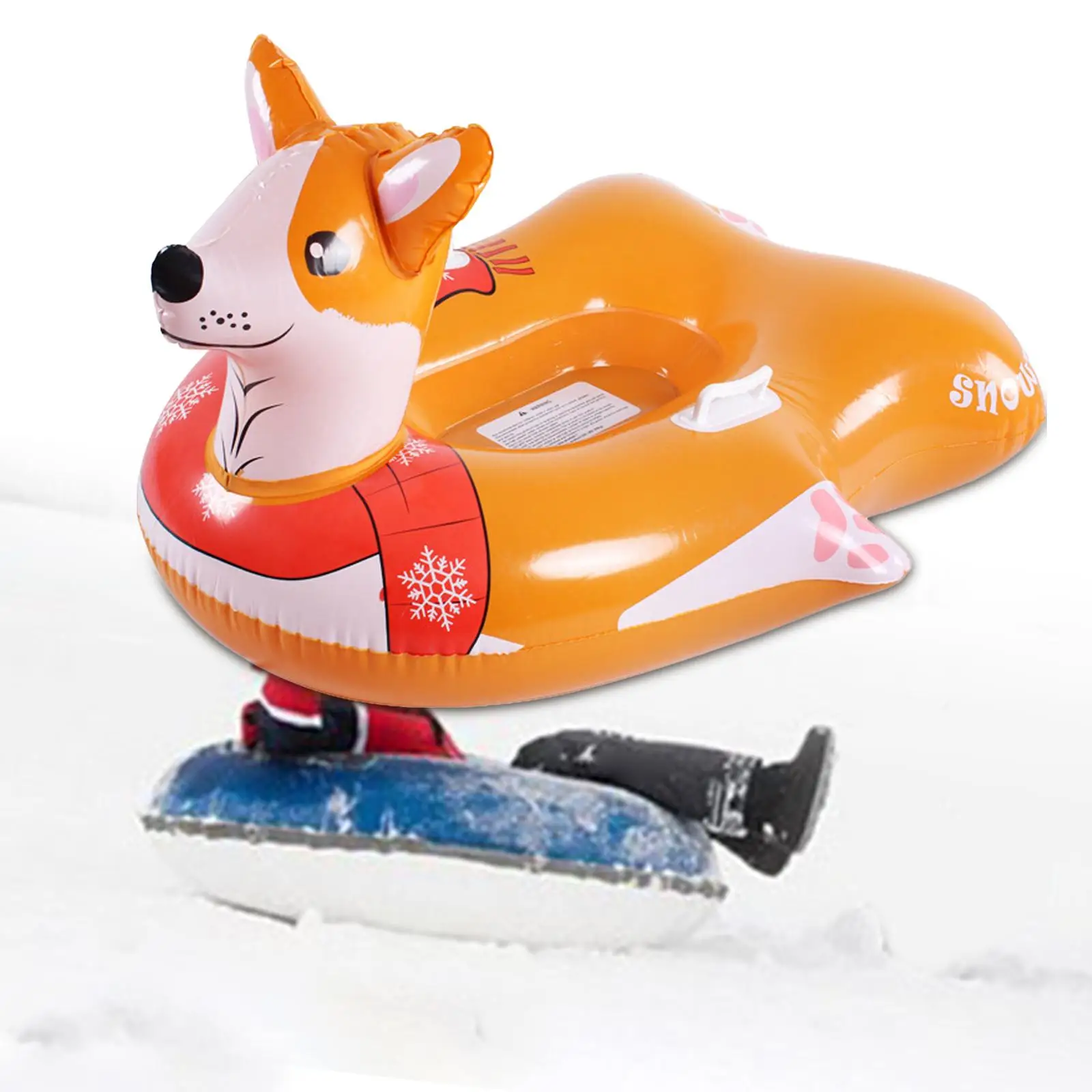 Inflatable Snow Tube Puppy Snow Tube for Kids Adults Heavy Duty Snow Sled Snow