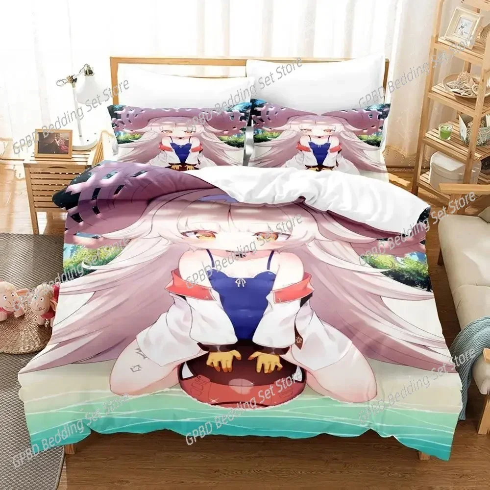 

3d Print Anime Kawaii Girl Azur Lane 3D Bedding Set Duvet Cover Pillowcases Single Twin Full Queen King Size Home Decor Quilt Bo