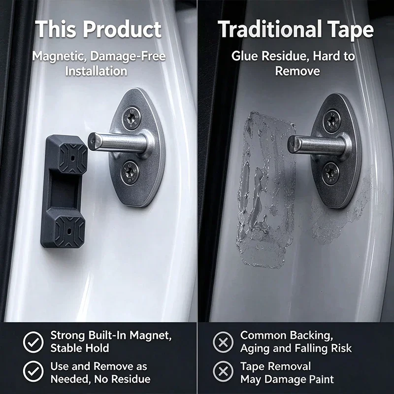 Universal Magnetic Door Latch Shock Pad For Car Silicone Mute Buffer Pad Anti-Shock Door Lock Protector Quiet Closing Auto Parts