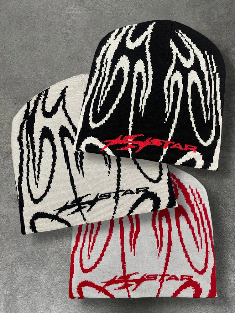 Chapeau pull en Jacquard rayé, Style de rue Hip-Hop décontracté, tendance, chaud, élégant, Design Cool