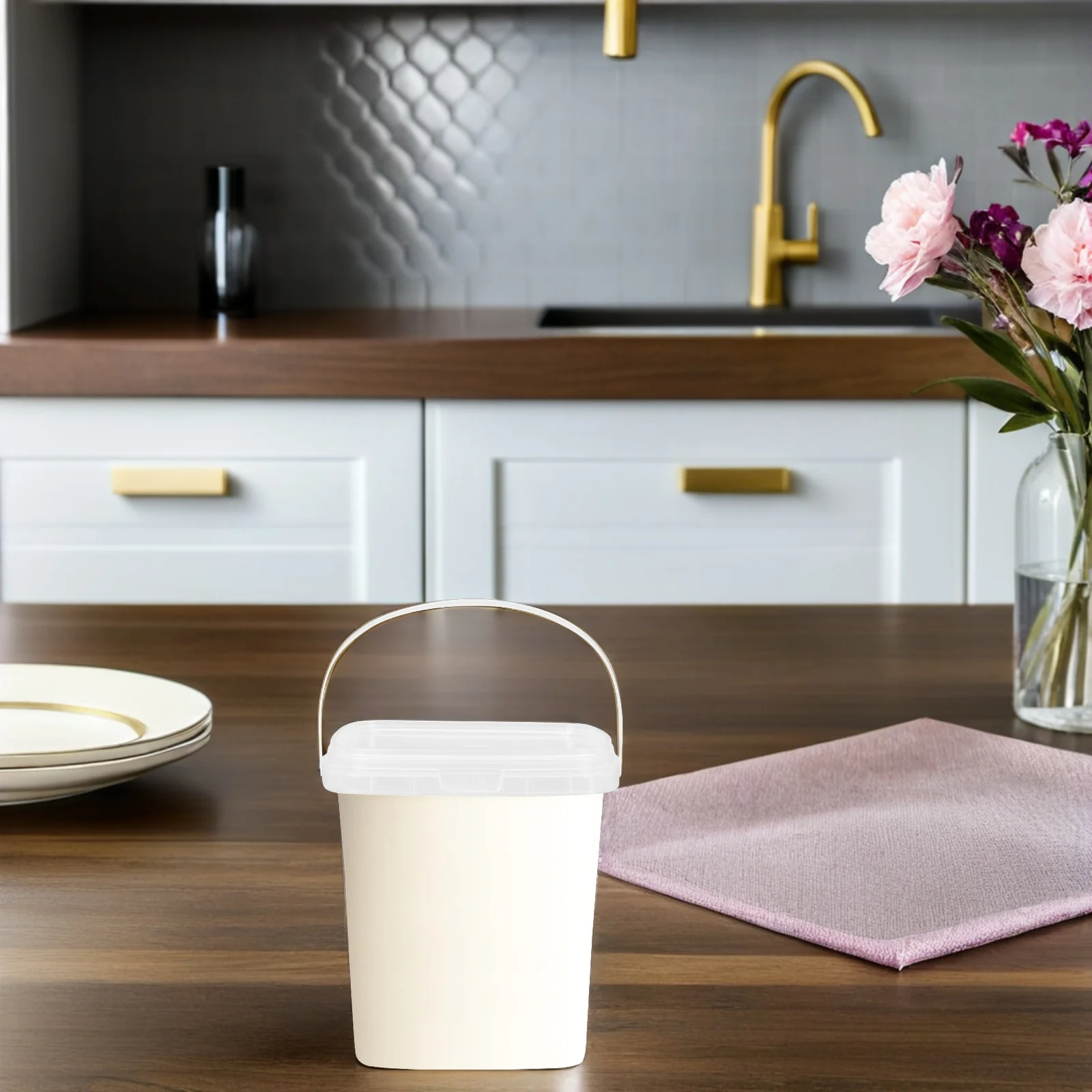 Contenedor de almacenamiento de cubo para helado, 10 Uds., cuadrado transparente grueso, reutilizable, antiadherente, seguro para helado, yogur, mermelada, cocina