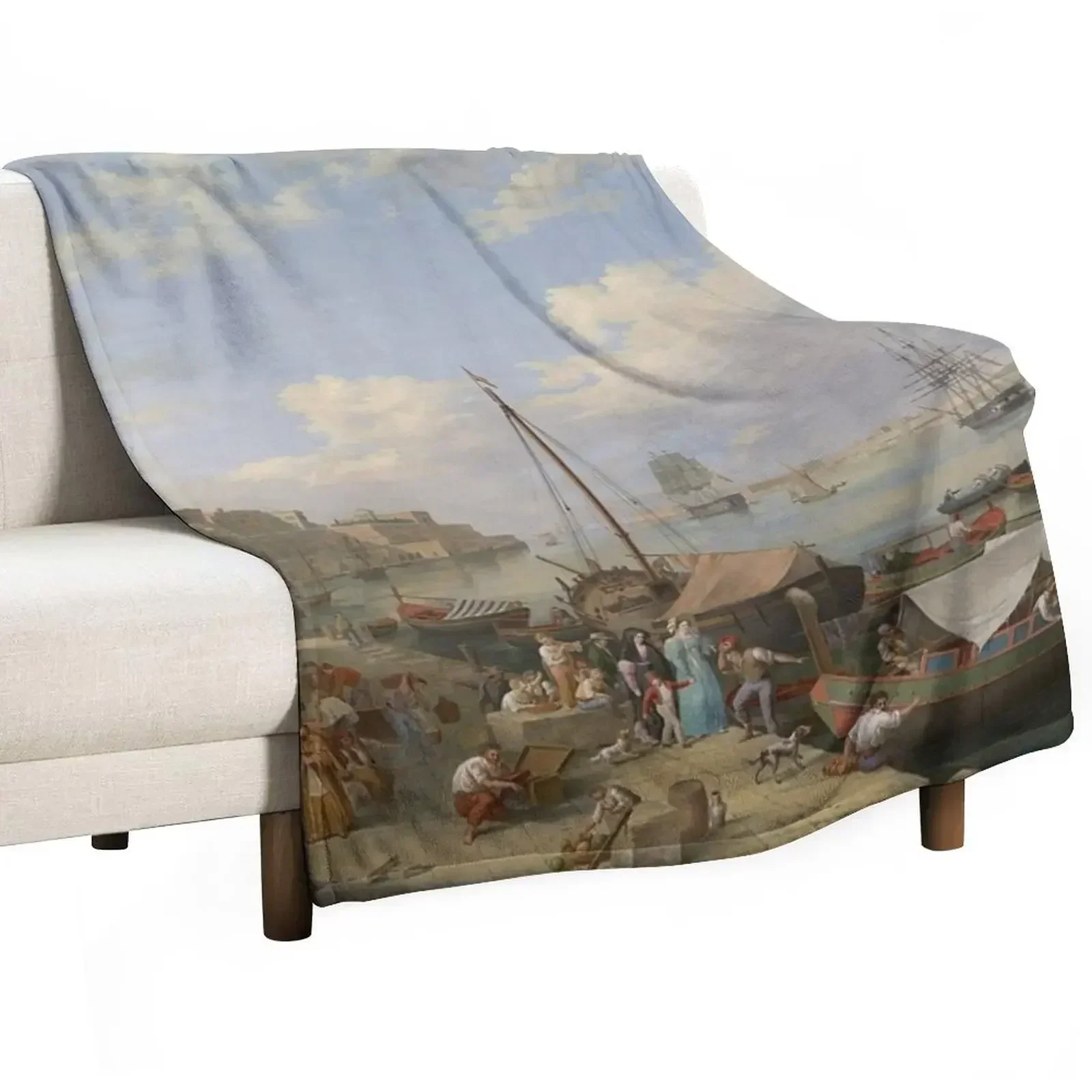 

Malta Harbour - Anton Schranz Throw Blanket Comforter Heavy Polar Multi-Purpose Blankets