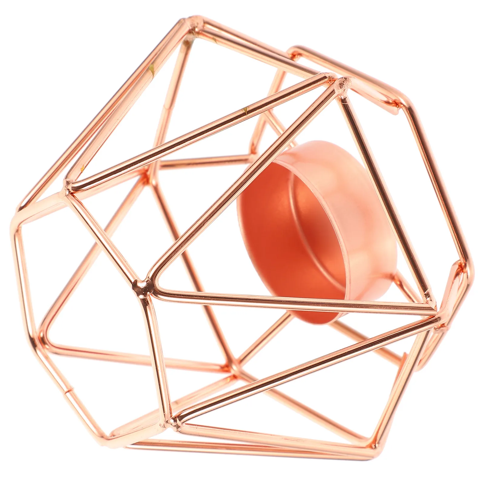 

Gold Plated Metal Holder Hollow Geometric Vintage Style Decorative Stand for Desktop Party Festival Gift Exquisite