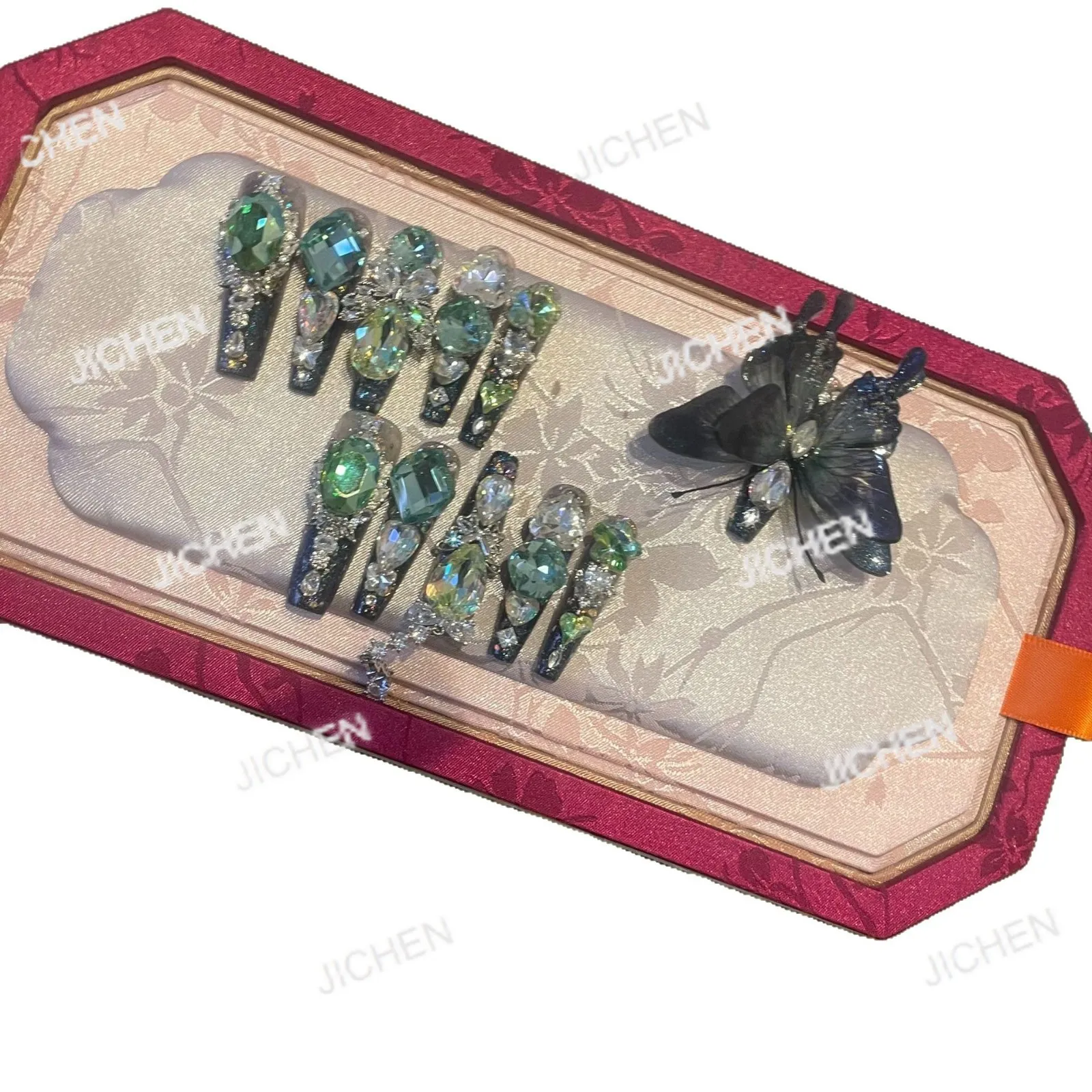 

Purely handmade wearing nail phoenix crown charcoal zircon pure handmade