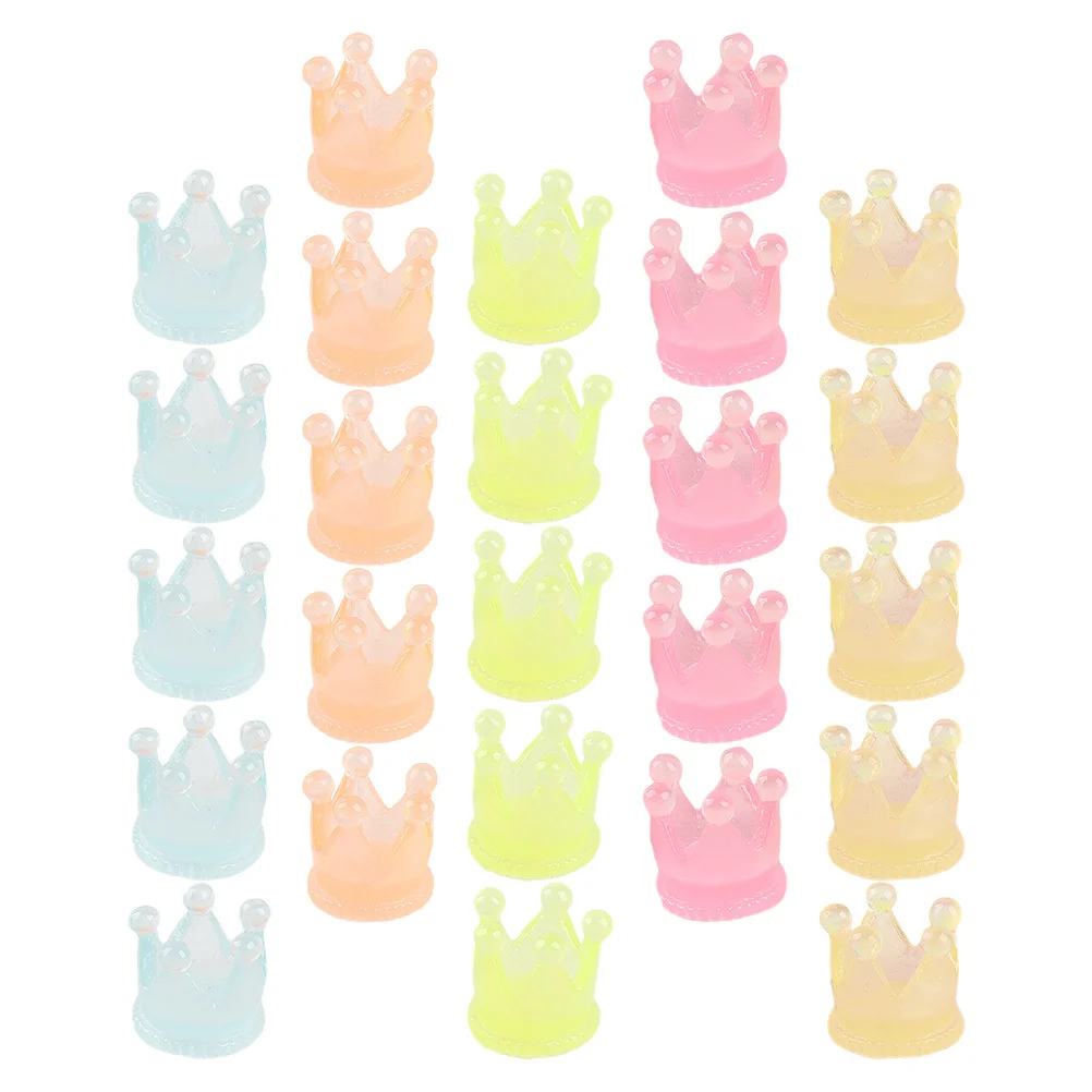 

25Pcs Luminous Mini Crowns Resin Decorations for Bonsai Potted Plants Garden Outdoor Landscape Crowns Decor Unique Decor