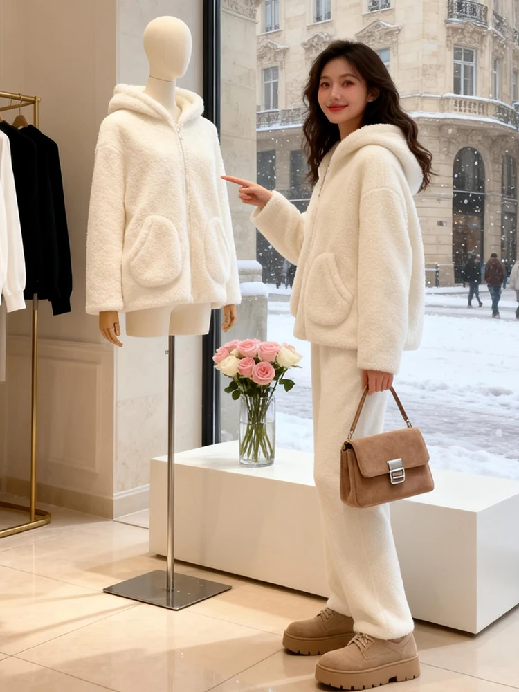 

Женский комплект из утепленной хлопковой куртки и брюк с широкими штанинами, зимний повседневный наряд больших размеров