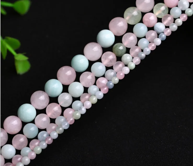 

4mm 6mm 8mm 10mm Natural Morganite Beads Gemstone For Jewelry Diy Bracelet Necklace Strand 15" Drop Shipping