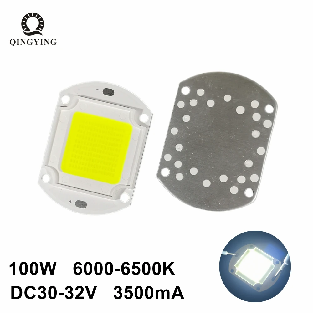 

1-2pcs 100W White Color 6000K-6500K High Power LED COB Chip 30V-32V 3500mA For Outdoor Floodlight Spotlight Lamp Light Source