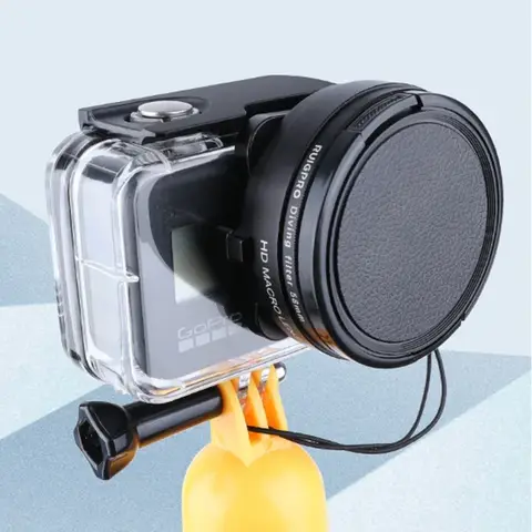 For Hero13 12 11 10 Black Macro Lens Red Purple Diving Filter 58mm Adapter Ring Lens Cap for GoPro 8 9 Waterproof Housing Case