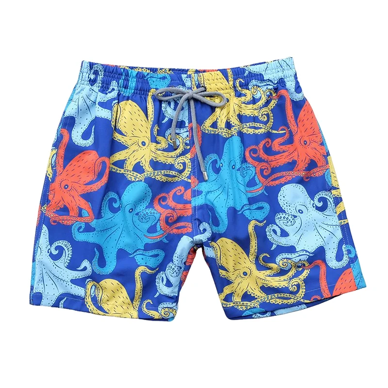 High quality boardshorts waterproof quick drying swimming shorts stretchy men's beach shorts marine life fish print Paris 2024