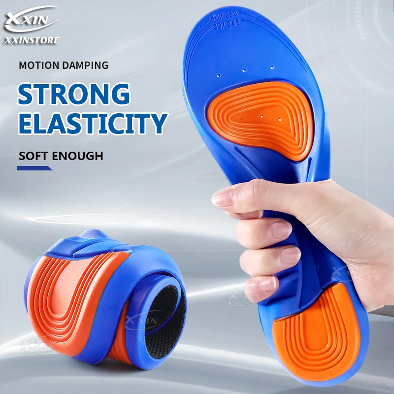 

【Xxin】Sports Elastic memory Silicone Gel Insoles and Shoe Inserts for Women and Men Breathable shoes Pad