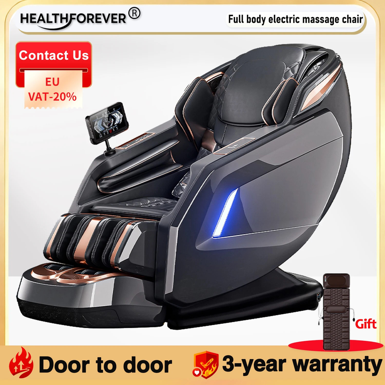 

Best 4d Zero Gravity Massage Chair With SL Rail Design Full Body Airbag Massage Foot Rollers Bluetooth Audio Relaxation