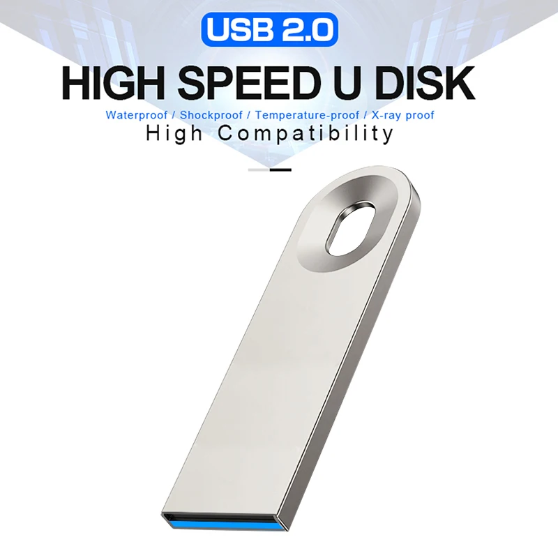 1Pcs Usb 2.0 32GB Metal Pen Drive 128GB Cle Usb Flash Drives Pendrive Waterproof Memoria Usb Flash Disk Stick