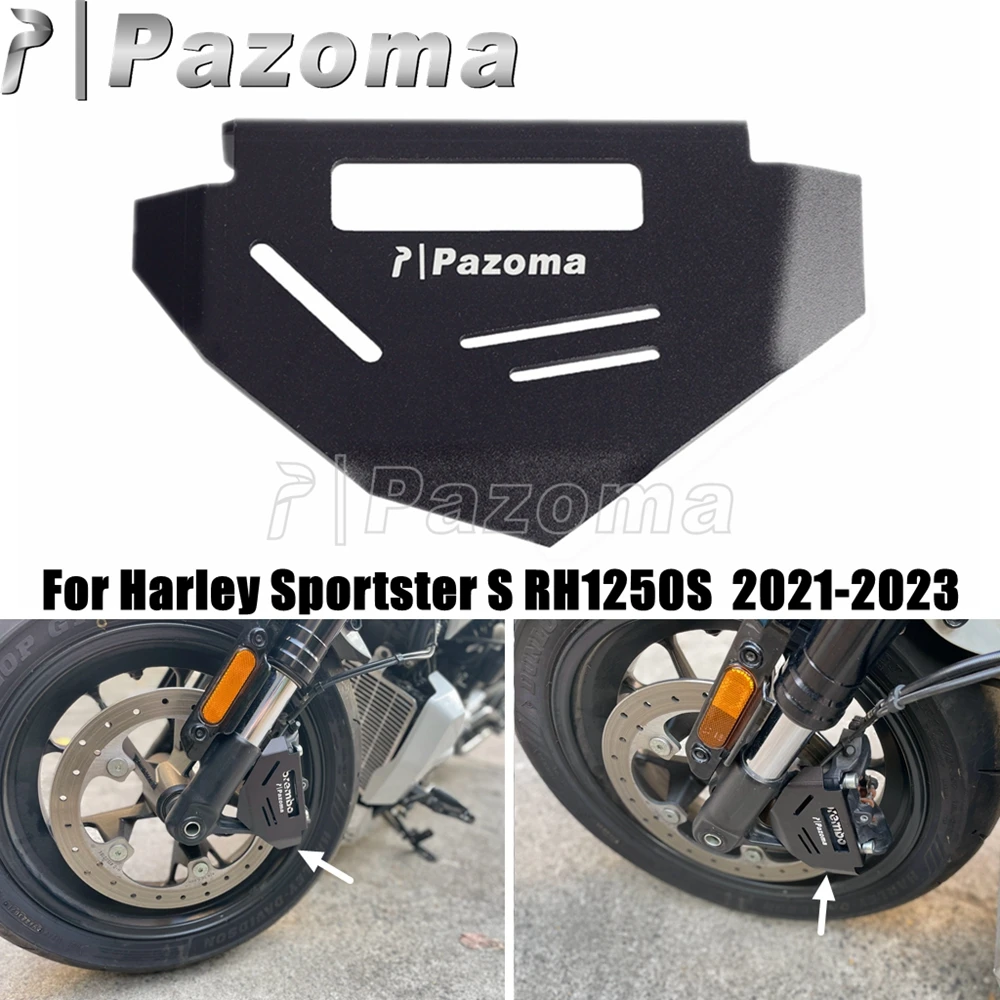 PAZOMA Aluminium Motorcycle Front Disc Rotor Brake Caliper Cover Inser Gaurd For Harley Sportster S 1250 RH1250S 2021 2022 2023