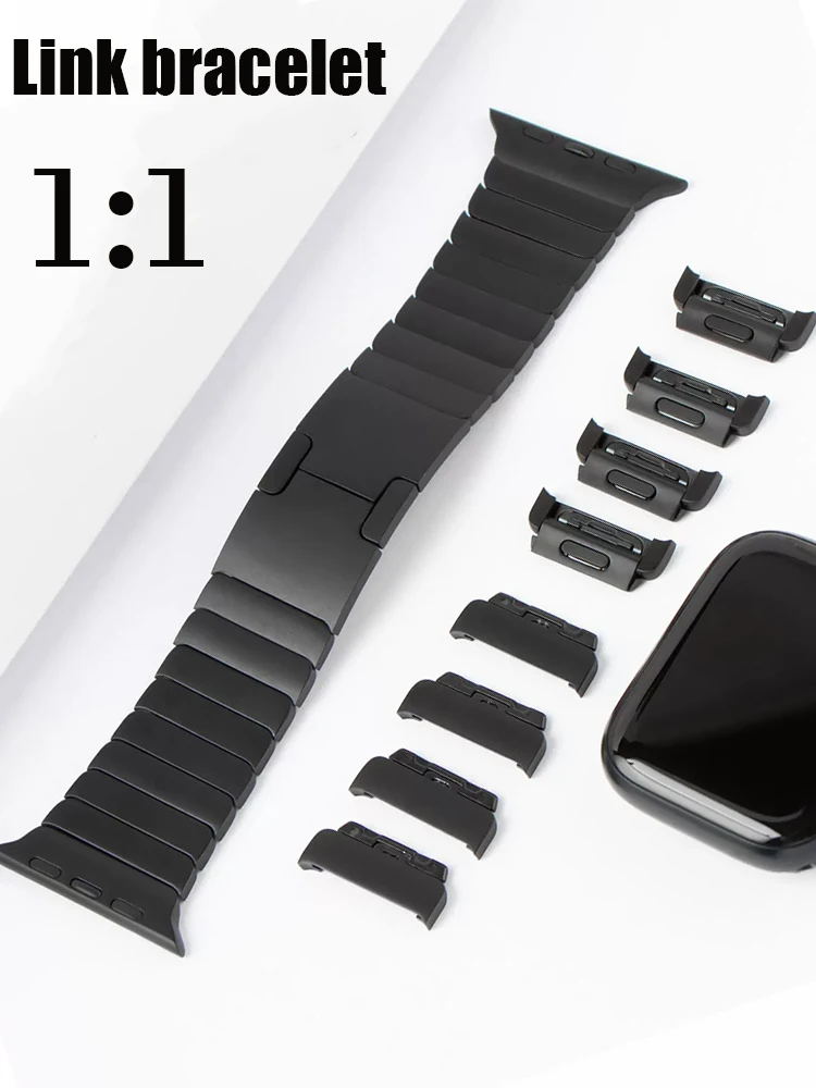 1:1 Link Bracelet For Apple Watch Band 49mm 46mm 45mm 44mm 40 42 stainless steel correa iWatch Series 11 10 9 8 7 SE Ultra Strap