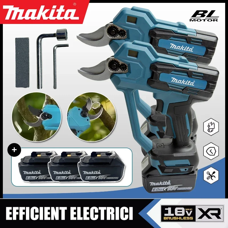 Makita Brushless Electric Pruning Shears 35mm Cordless Scissors Branch Pruner High-power Cutter Power Tools for 18V Battery