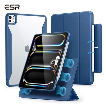 ESR لجهاز iPad Pro 11 حافظة 2021/2022/2024 غطاء مغناطيسي قابل للإزالة Pro 13 Rebound 360 Series مع حامل قلم رصاص لـ Pro 12.9
