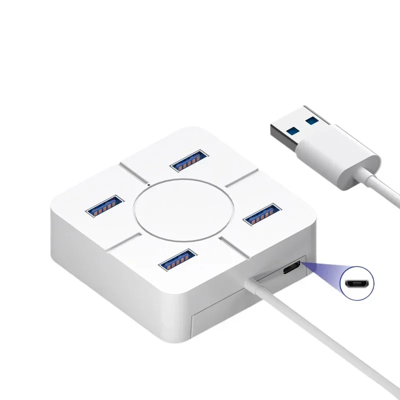 

4-Port USB2.0 splitter HUB docking station hub, support computer mouse, keyboard U disk, card reader, etc