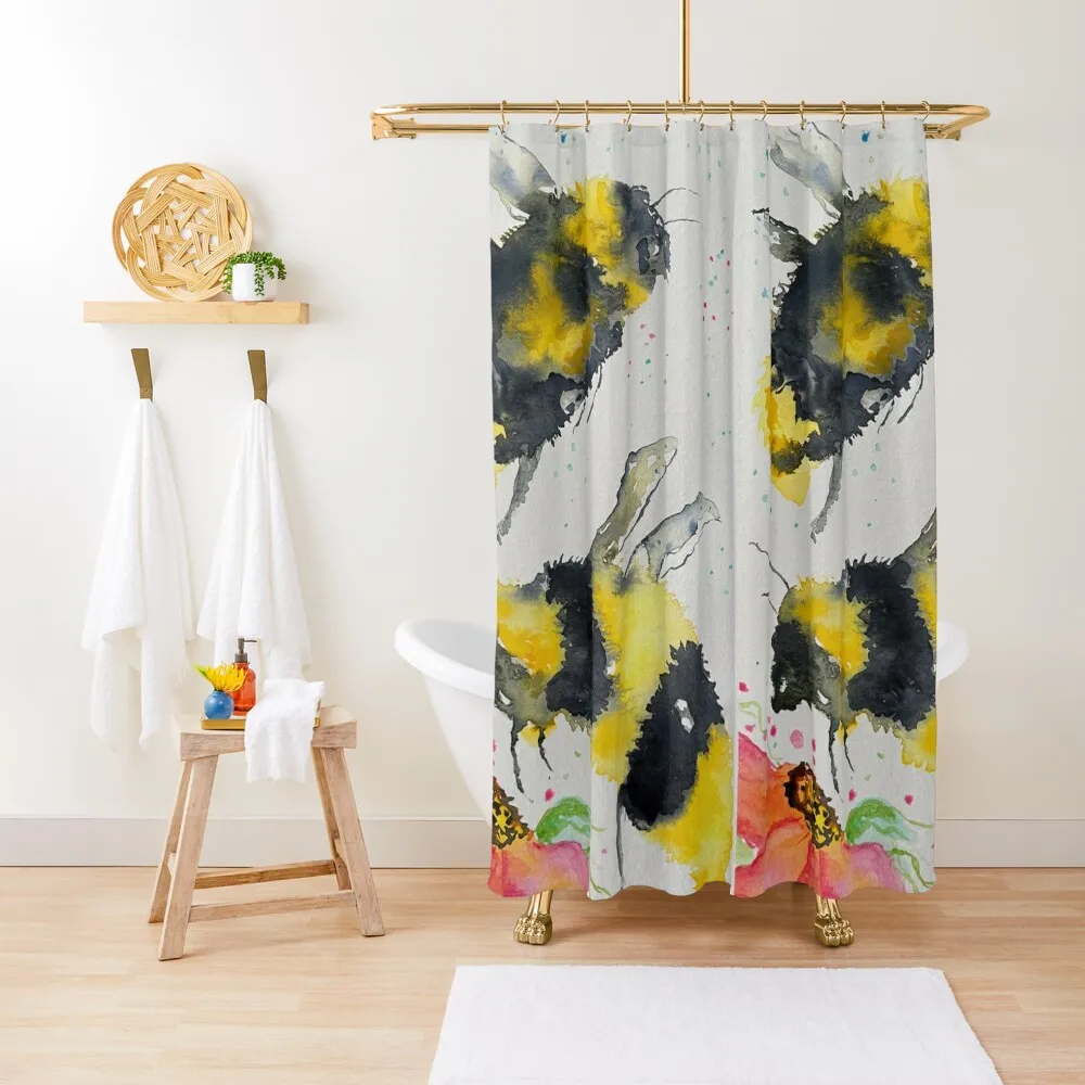

Bees Shower Curtain For Bathroom Shower Waterproof Bath And Anti-Mold Modern Bathroom Accessories For Bathrooms Curtain