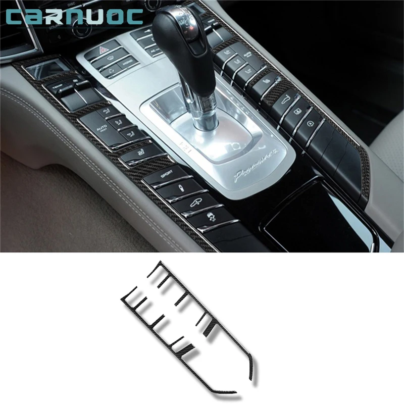 

For Porsche Panamera 2010-2016 Carbon Fiber Stickers Car Interior Decorative Accessories Center Button Adjustment Panel