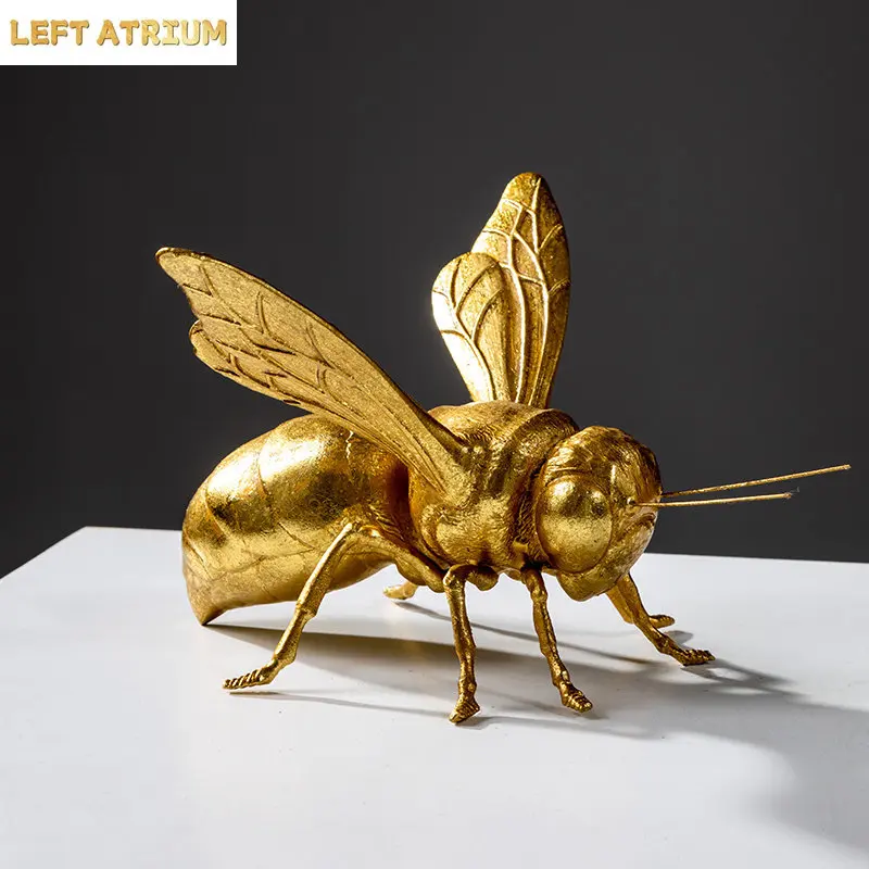 Mantis/cricket Golden Insect Statue Desk Decoration Honeybee Sculpture Simulated Insect Ornaments Living Room Furnishings