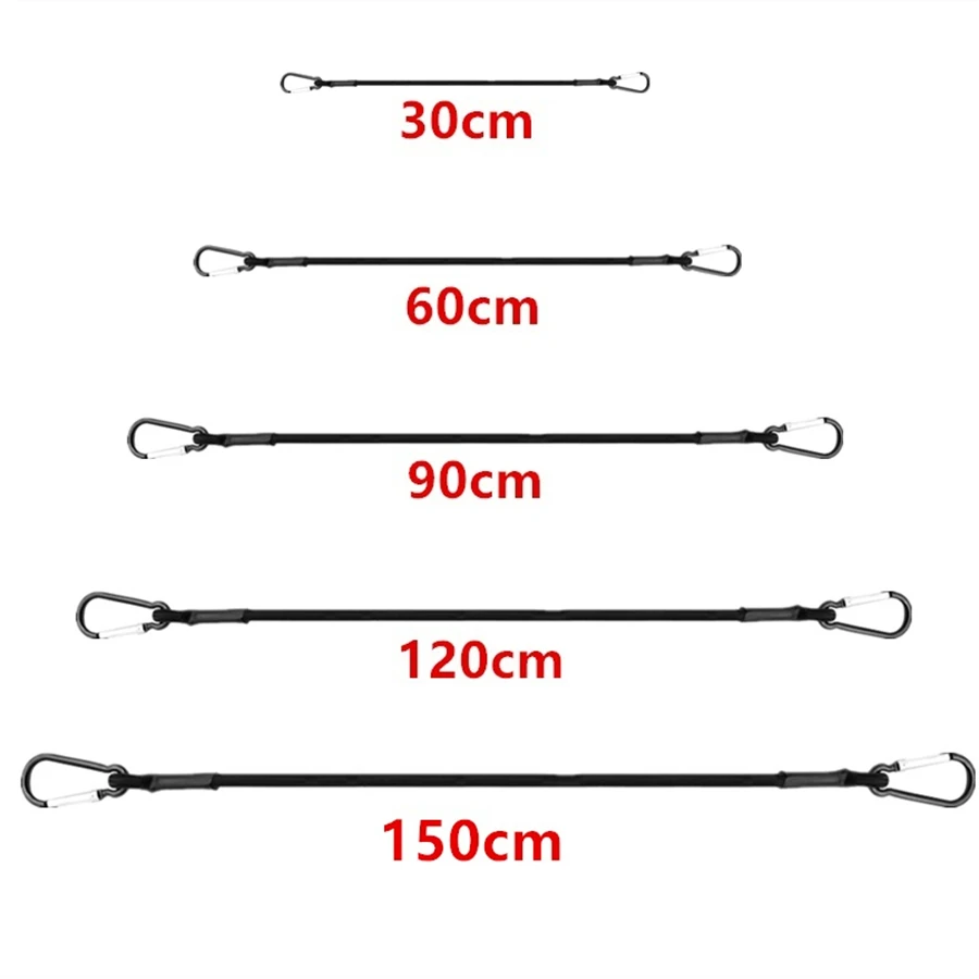 Elastic Bungee Cords 30 60 90 120 150Cm 8Mm Stretch Ropes With Hooks Lightweight For Bikes Car Luggage Packing Roof Rack Strap
