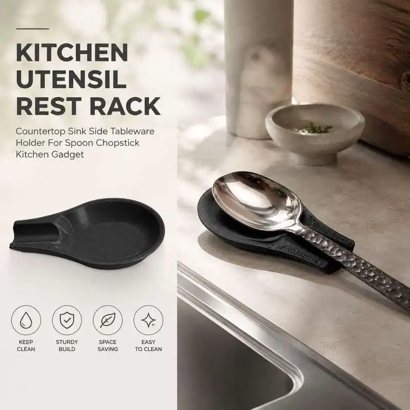 Kitchen Utensil Rest Rack Countertop Sink Side Tableware Holder For Spoon Chopstick Kitchen Gadget
