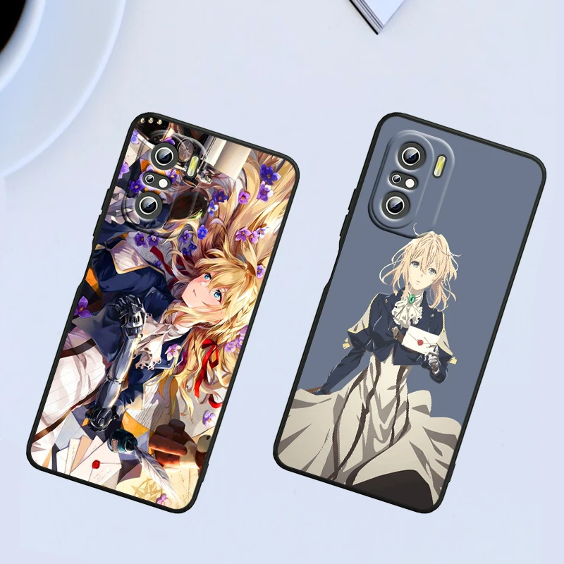 Violet Evergarden For Xiaomi Redmi Note 13 12 11E 11S 11 11T 10 10S 9 9S Pro Plus 4G 5G Black Phone Case