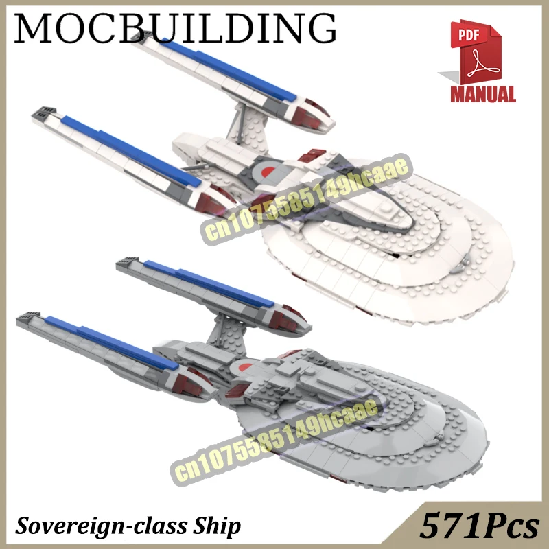 

Sovereign-classed Spaceship MOC Building Block Bricks Technology Sci-fi Space Movie Scene Construction Toys Gift