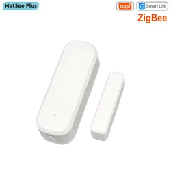 Tuya Zigbee Sensor de puerta y ventana, Detector de seguridad inteligente para el hogar, cierre abierto, advertencia, funciona con Alexa y Google Home