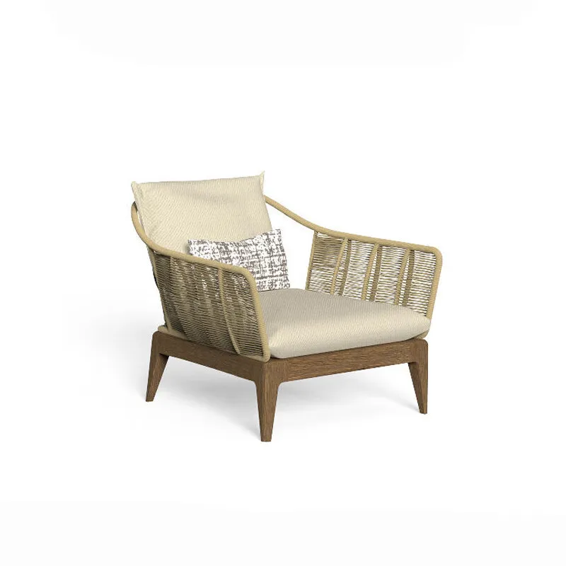 

Teak Outdoor Sofa Courtyard Garden Waterproof Sun Villa Hotel Sun Room