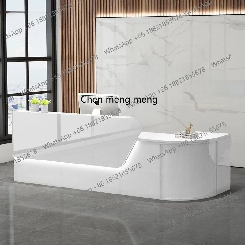 X صفحة الخروج بسيطة وحديثة، طاولة مضادة صغيرة زوايا مستديرة منحنية، مكتب الاستقبال