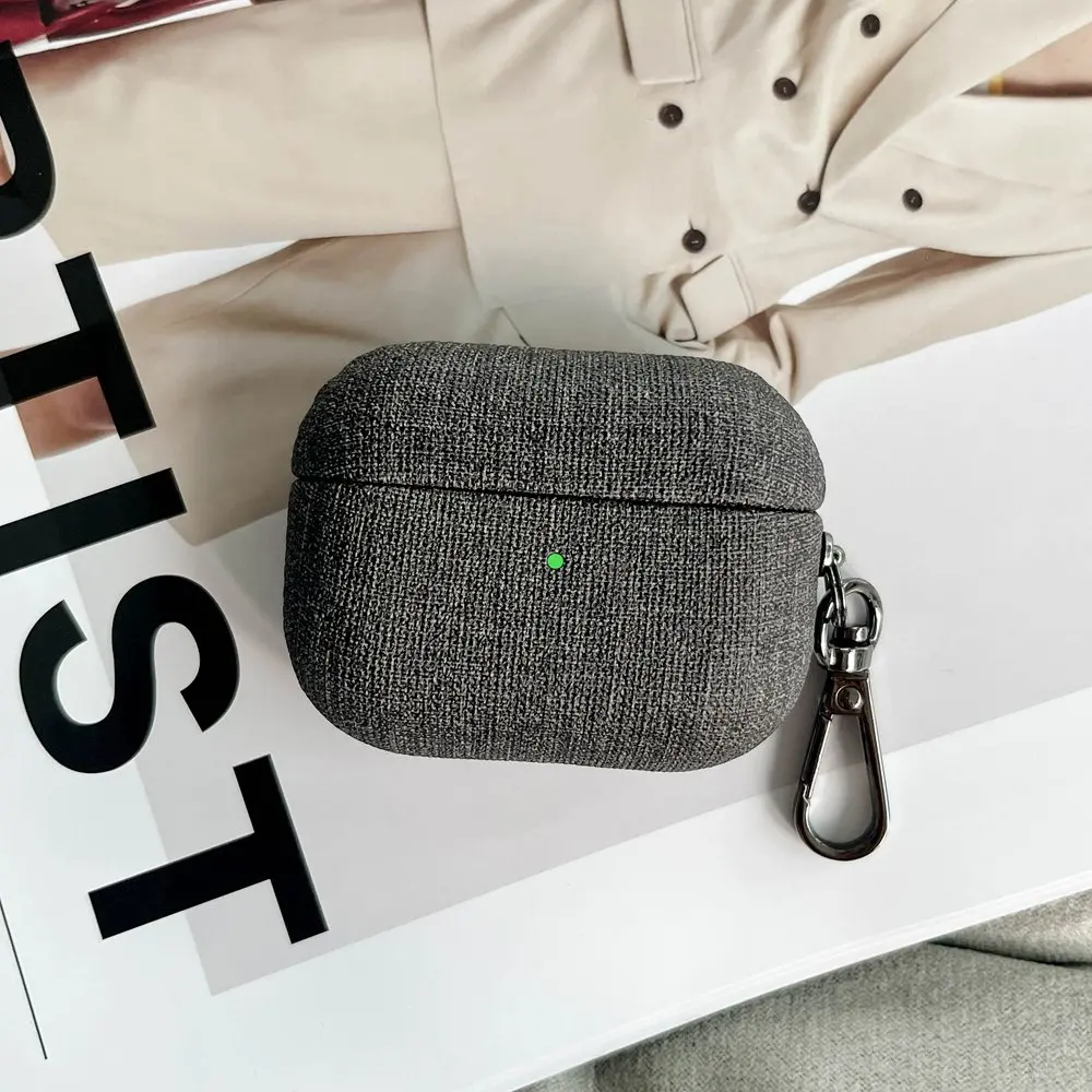 Italian Cloth Grain Earphone Case For Airpods Pro 2 For Airpods Pro 3 Airpods 4 3 Luxury Hard All Inclusive Cover Accessories