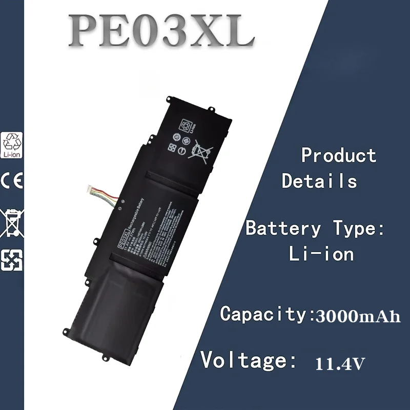 

Замена аккумулятора для ноутбука HP PE03XL емкостью 11,4 В, 3000 мАч | Совместим с TPN - Q151, 766801 - 851, 767068 - 005