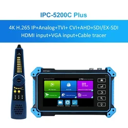 CCTV Tester IPC-5200C Plus 8MP IP CVI TVI AHD Analog 5 IN 1 VGA & 4K HD Input HD IP Camera Tester 5.4inch IPS Touch Screen