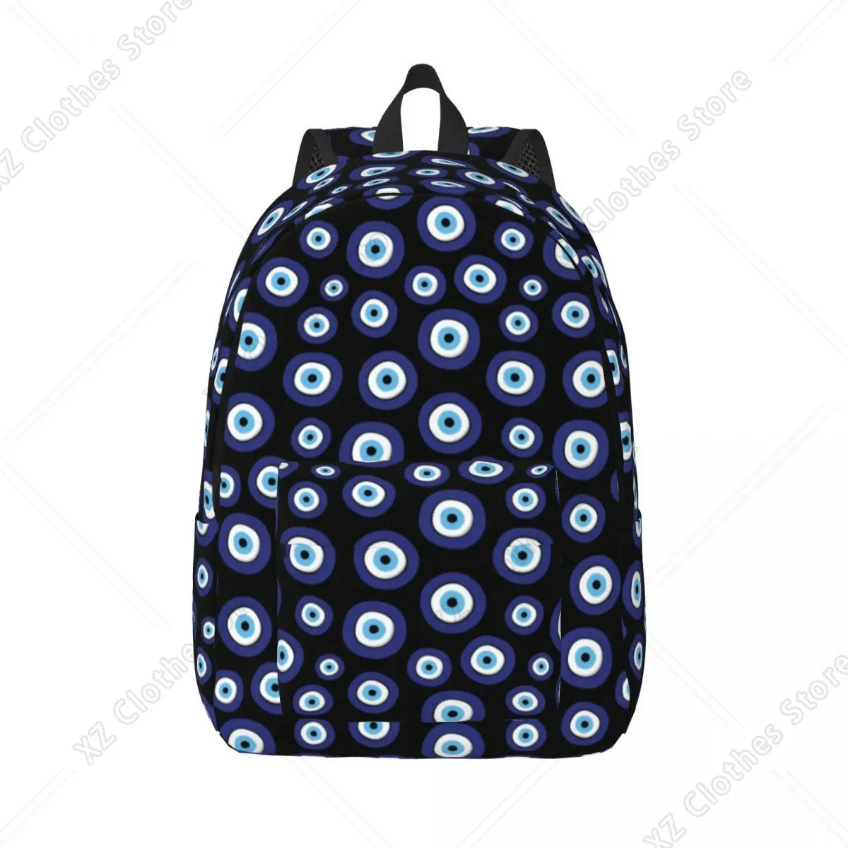 Custom Greek Amulet Evil Eye Pattern Canvas Backpacks Women Men Basic Bookbag for College School Nazar Lucky Charm Bags