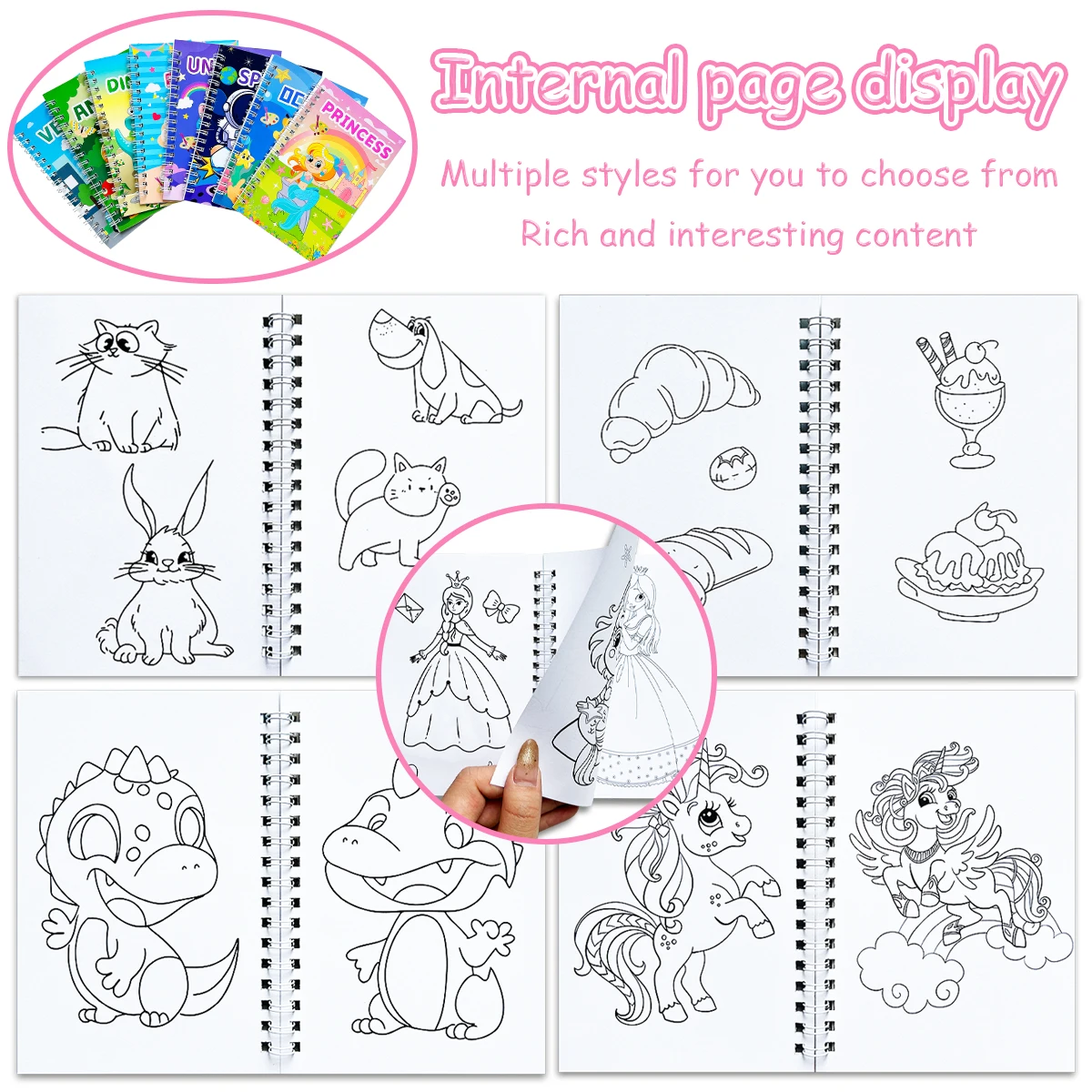 【Trending】Kids' Painting Set - 8 Themes Drawing Cards, 2 Color Palettes & Brush - Multiple Styles for Creativity