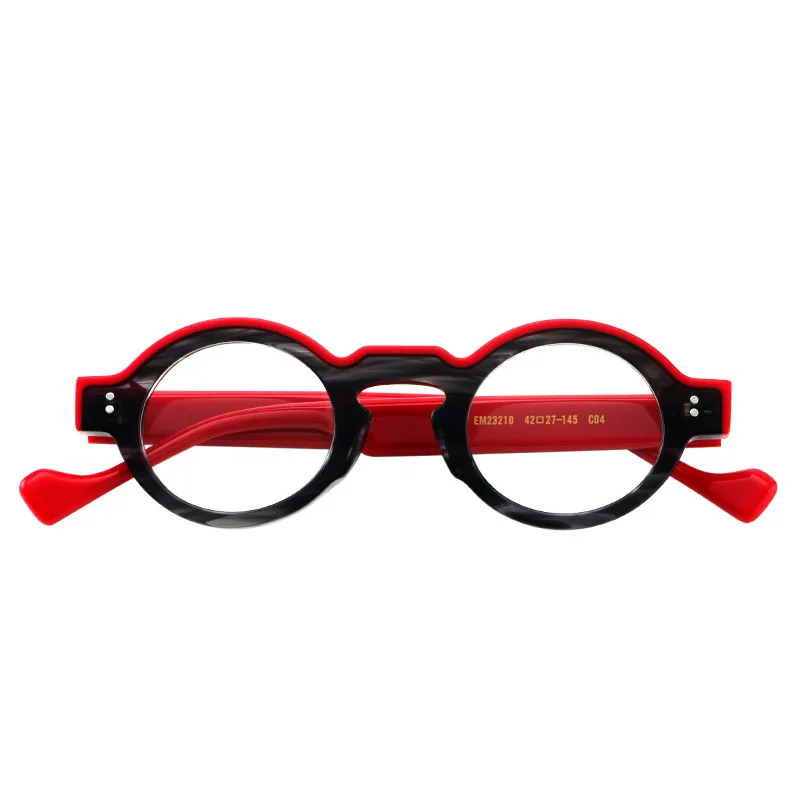 VCKA Vintage acetato miopia occhiali montatura uomo rotondo prescrizione ottica Retro occhiali da vista donna occhiali di lusso-0.5 to-6.0