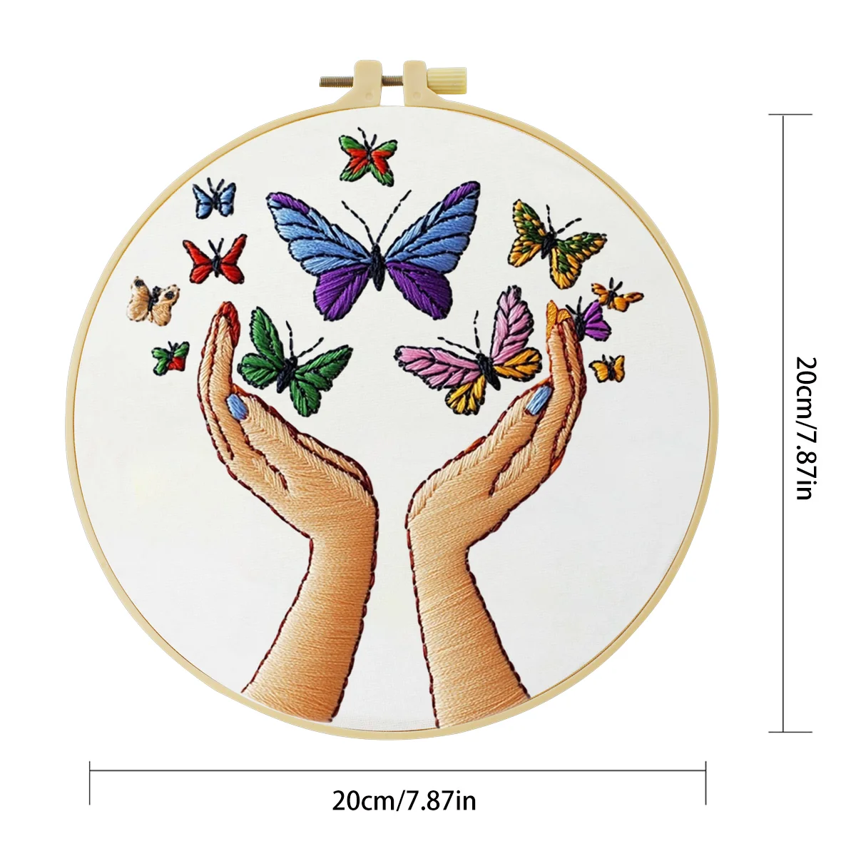 1 Stück 20X20CM/15X15CM 7,87/6,3 Zoll Handstickerei Starter-Kit DIY-Kit Stickerei-Set Handarbeiten Nähkunst Malerei – Detail 3