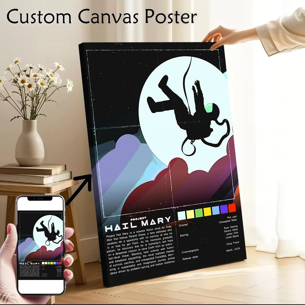 Project Hail Mary Movie Canvas Poster Wall Art Customizable High Quality Printed Picture for Modern Home Decoration Ornaments