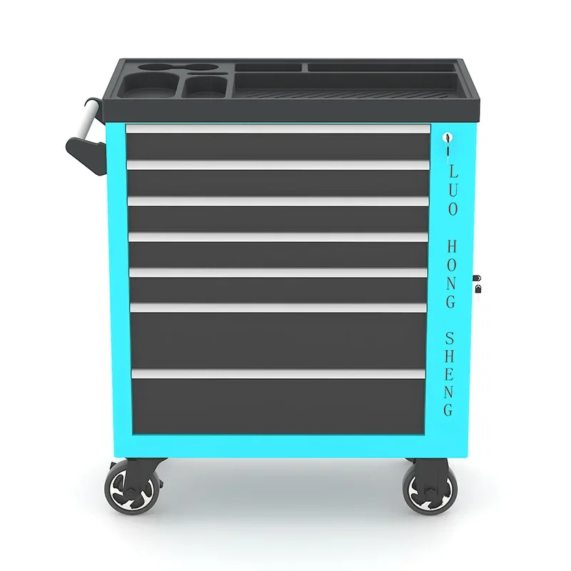 Heavy-duty auto repair tool cart rechargeable seven-pump tool cart with countertop trolley mobile hardware repair tool cart