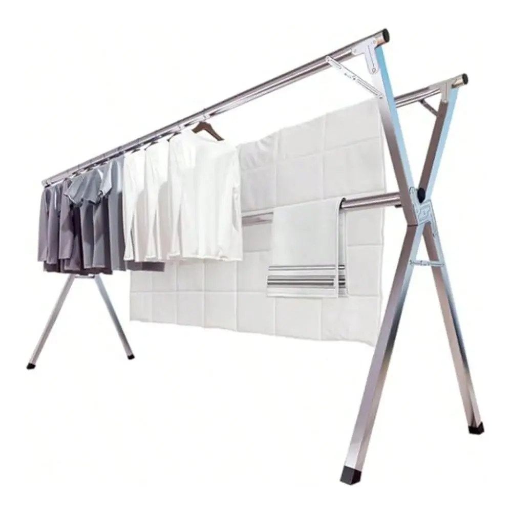 Inches Clothes Drying Rack Drying Rack Clothing Folding Indoor Outdoor Heavy Duty Stainl Steel Laundry Rack Foldable Portable L