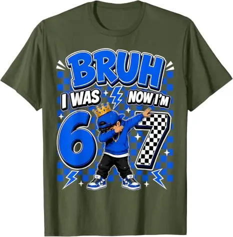 Modekleidung für 7-jährige Jungen, Bruh, ich war 6, jetzt bin ich 7, Dabbing 7. Geburtstag Jungen Sechs-Sieben T-Shirt, Humorvolles 67 Spruch-T-Shirt Geschenke – Detail 11